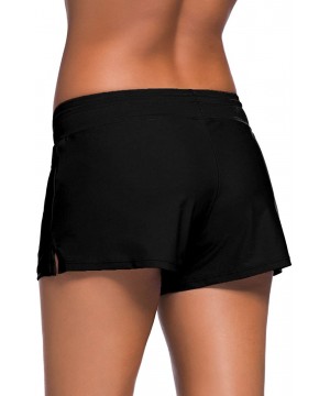 Swim Boardshort Women's Shorts Trunks Tankini Bottoms - Black - CG193RQ70TO $13.04-Board Shorts