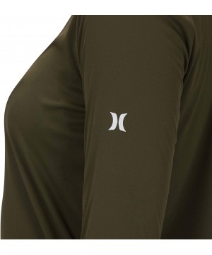 Women's Quick Dry Long Sleeve Surf Shirt - Olive Canvas - C618OQU4KXM $36.91-Rash Guards