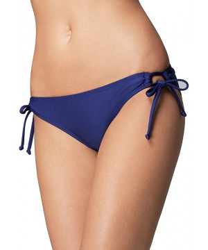 Blue White Stars Side Tie Flag String Bikini Bottoms - Navy Blue - C6182H8D98L $15.38-Bottoms