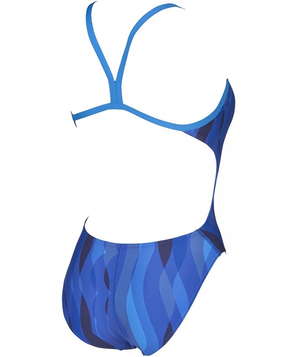 Women's Wavy Water Challenge Back One Piece Fl - Navy / Pix Blue - CH18CL49LA7 $35.34-Racing