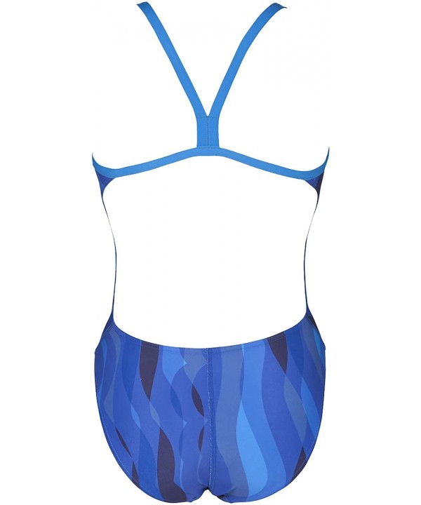 Women's Wavy Water Challenge Back One Piece Fl - Navy / Pix Blue - CH18CL49LA7 $35.34-Racing