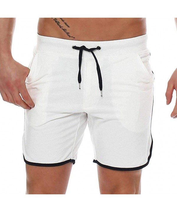 Men's Shorts Bermuda Pants Sportswear Summer Pants Sweatpants - White - CY18TTUE5YC $19.86-Board Shorts