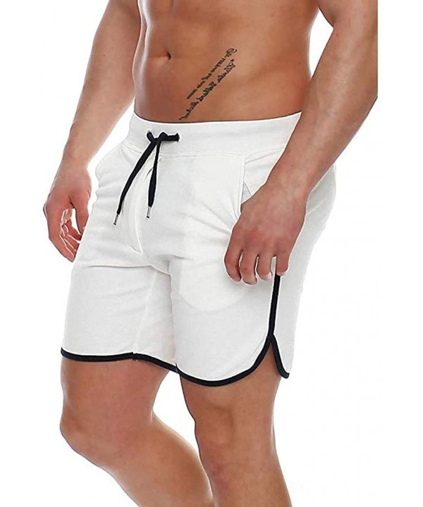 Men's Shorts Bermuda Pants Sportswear Summer Pants Sweatpants - White - CY18TTUE5YC $19.86-Board Shorts