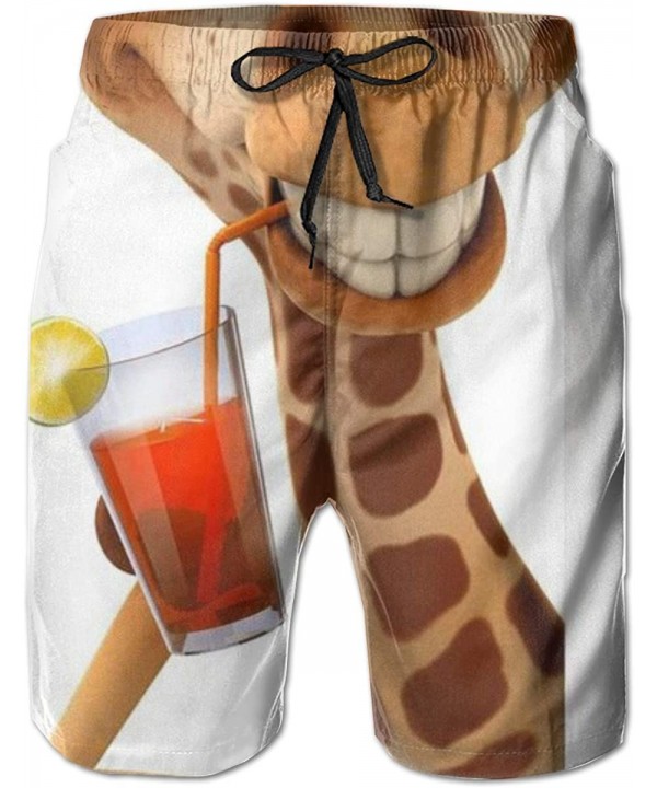 Men's Board Shorts- Quick Dry Swimwear Beach Holiday Party Bathing Suits - Hey Me Again! Cute and Funny Giraffe - CE190X7QG32...