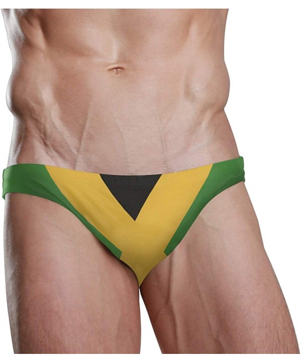 Mens Swim Briefs Trunk Barbados Flag Athletic Swimsuit Beach Shorts Board Triangle Bikini Swimwear - Jamaica Flag Jamaican - ...