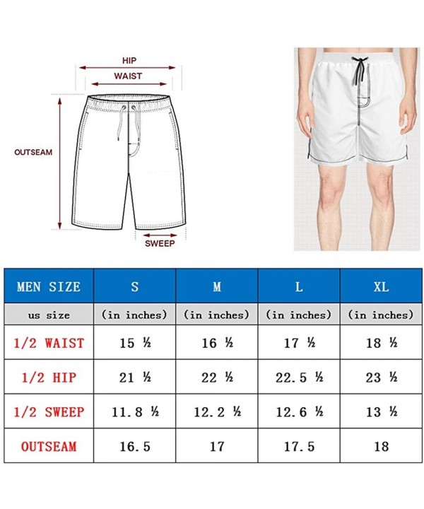 Men's Zoe Muppet Gray Swim Trunks Quick Dry Funny Beach Shorts with Mesh Lining Swimwear Bathing Suits Board Shorts - White-4...