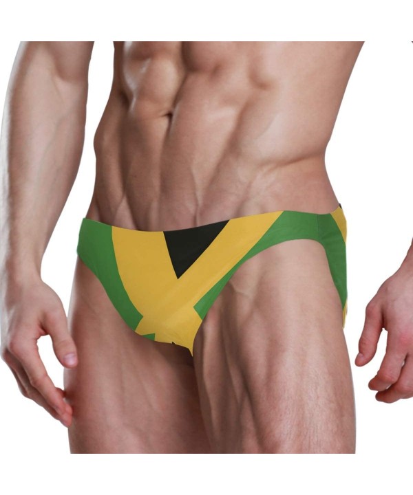 Mens Swim Briefs Trunk Barbados Flag Athletic Swimsuit Beach Shorts Board Triangle Bikini Swimwear - Jamaica Flag Jamaican - ...