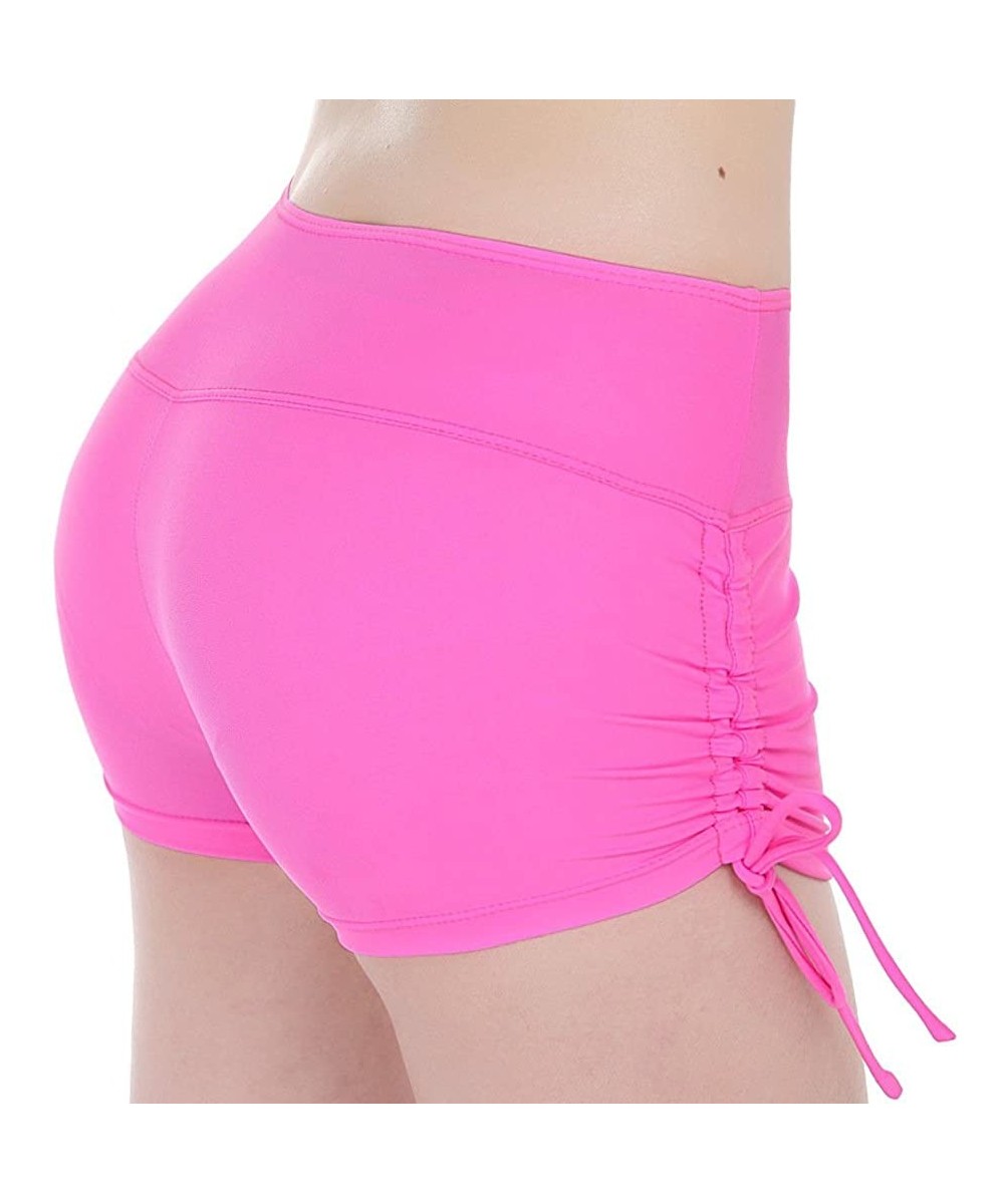 Women's Drawstring Swim Board Shorts Beach Bikini Swimsuit Bottoms - Pink Rose - CP18D9HGGL8 $14.93-Bottoms