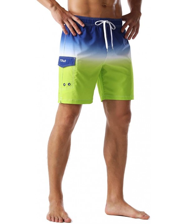 Men's Swim Trunks Water Sport Printed Quick Dry Drawsting - Blue-green-247 - CN18QW8QH75 $14.41-Board Shorts