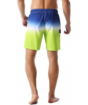 Men's Swim Trunks Water Sport Printed Quick Dry Drawsting - Blue-green-247 - CN18QW8QH75 $14.41-Board Shorts