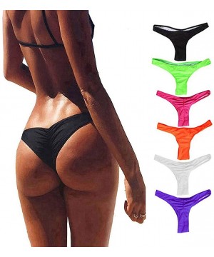 Women's Hot Summer Brazilian Beachwear Bikini Bottom Thong Swimwear - White - CK185A7ZCYU $13.21-Tankinis