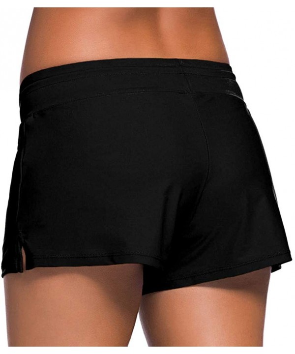 Women Swimsuit Shorts Tankini Swim Briefs Plus Size Bottom Boardshort Swim Short - Black - CR19CCZCSCQ $10.88-Bottoms