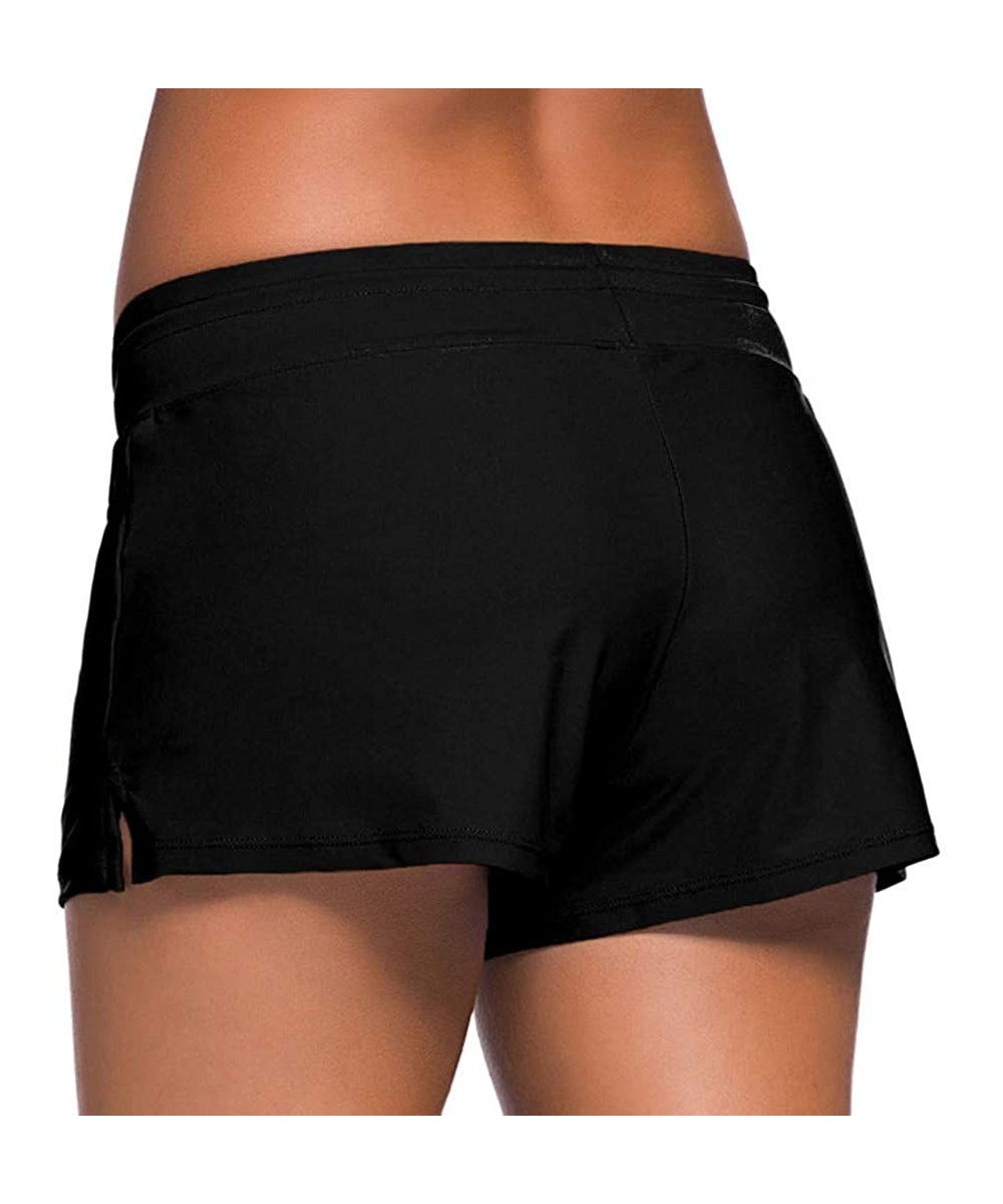 Women Swimsuit Shorts Tankini Swim Briefs Plus Size Bottom Boardshort Swim Short - Black - CR19CCZCSCQ $10.88-Bottoms