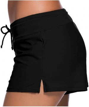 Women Swimsuit Shorts Tankini Swim Briefs Plus Size Bottom Boardshort Swim Short - Black - CR19CCZCSCQ $10.88-Bottoms