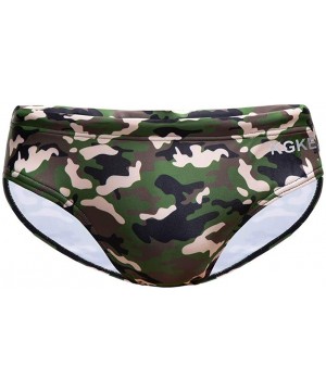 Men's Athletic Swimwear Briefs Sexy Swim Briefs Camo Pattern Bikini Swimsuit for Men Men's Swimwear Briefs - Green Camo - CR1...