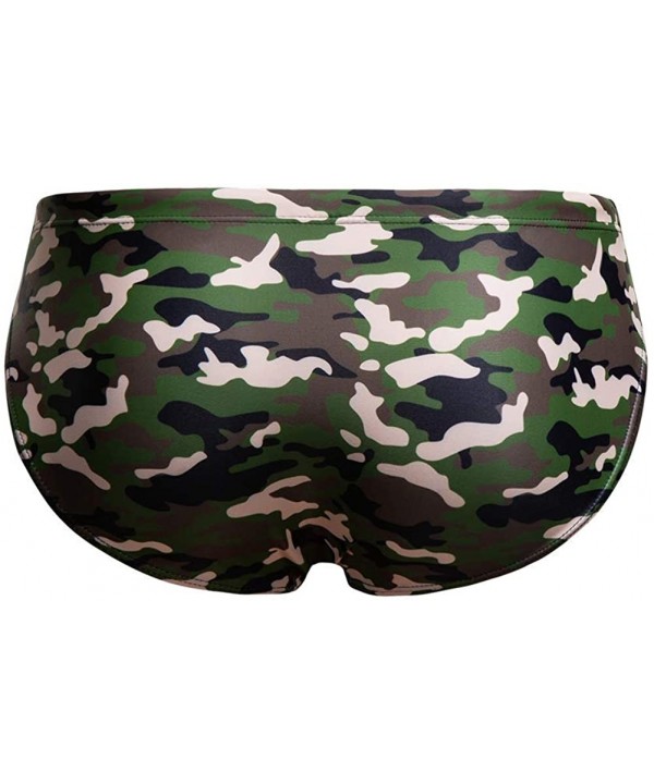 Men's Athletic Swimwear Briefs Sexy Swim Briefs Camo Pattern Bikini Swimsuit for Men Men's Swimwear Briefs - Green Camo - CR1...