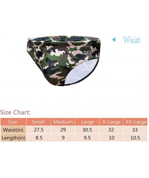 Men's Athletic Swimwear Briefs Sexy Swim Briefs Camo Pattern Bikini Swimsuit for Men Men's Swimwear Briefs - Green Camo - CR1...