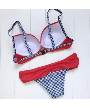 Women's Push Up Two Piece Bikini Swimsuits Padded Swimwear Bathing Suits - Red - C218028MOZN $26.72-Sets