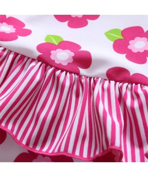 Baby Girl's Floral One Piece Striped Ruffle Swimsuit - Flowers - C418KKY64MH $15.73-One-Pieces