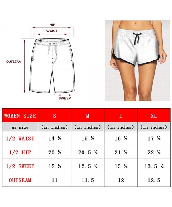 Women's Stretch Swim Trunks Cute Fennec with Big Ears Summer Beach Shorts Slim Fit Board Shorts - White-664 - CQ192WOMM4W $25...