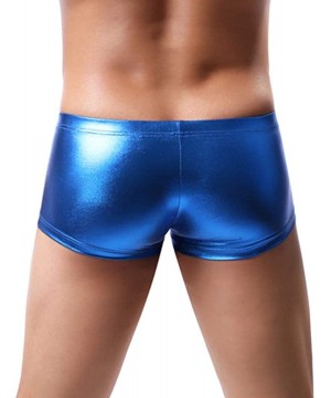 Men's Liquid Metallic Boxer Shorts Drawstring Underwear Briefs Swimsuit Trunks Underpants Swimwear - Blue a - CG18U6TW9N2 $11...