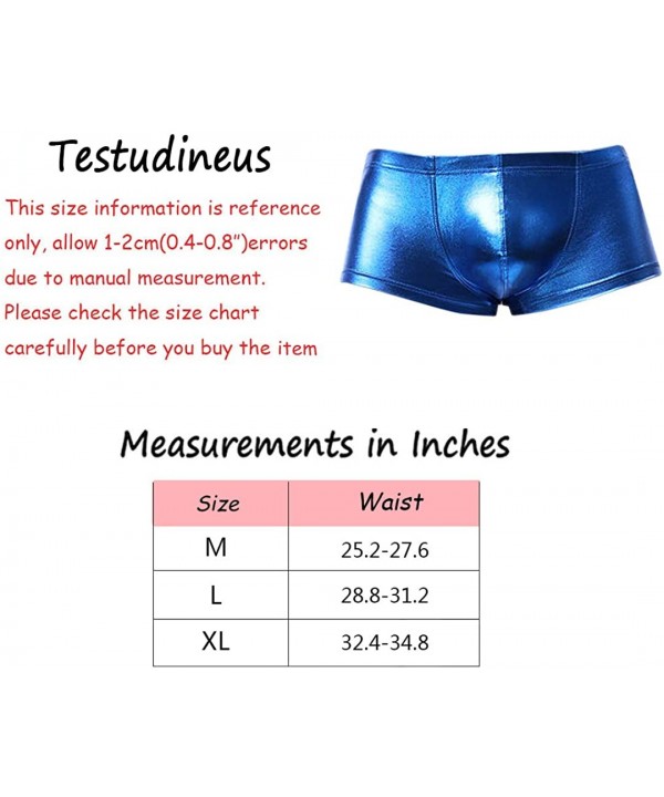 Men's Liquid Metallic Boxer Shorts Drawstring Underwear Briefs Swimsuit Trunks Underpants Swimwear - Blue a - CG18U6TW9N2 $11...