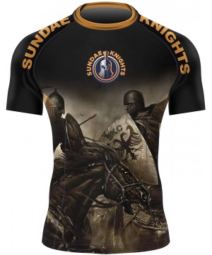 Sundae Knights Warrior Rashguard BJJ Jiu-Jitsu MMA Wrestling - CO18M2A095Y $48.91-Rash Guards