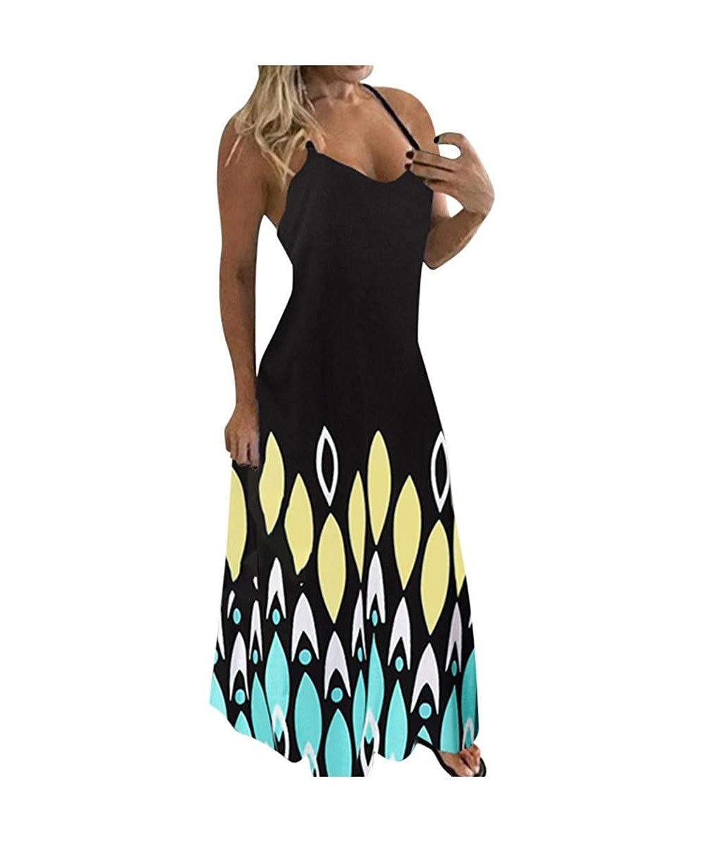 Women's Stripe Bodycon Sleeveless Party Tunic Long Maxi Dress - 02-black - C5190EIMG8U $17.26-Cover-Ups