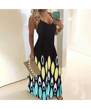 Women's Stripe Bodycon Sleeveless Party Tunic Long Maxi Dress - 02-black - C5190EIMG8U $17.26-Cover-Ups