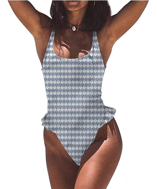 Swimwear Geometric- Diamond Form Mosaic Tiles Easy to Adjust and Stays Tied - Multi 03-one-piece Swimsuit - C019E7ME72K $34.7...