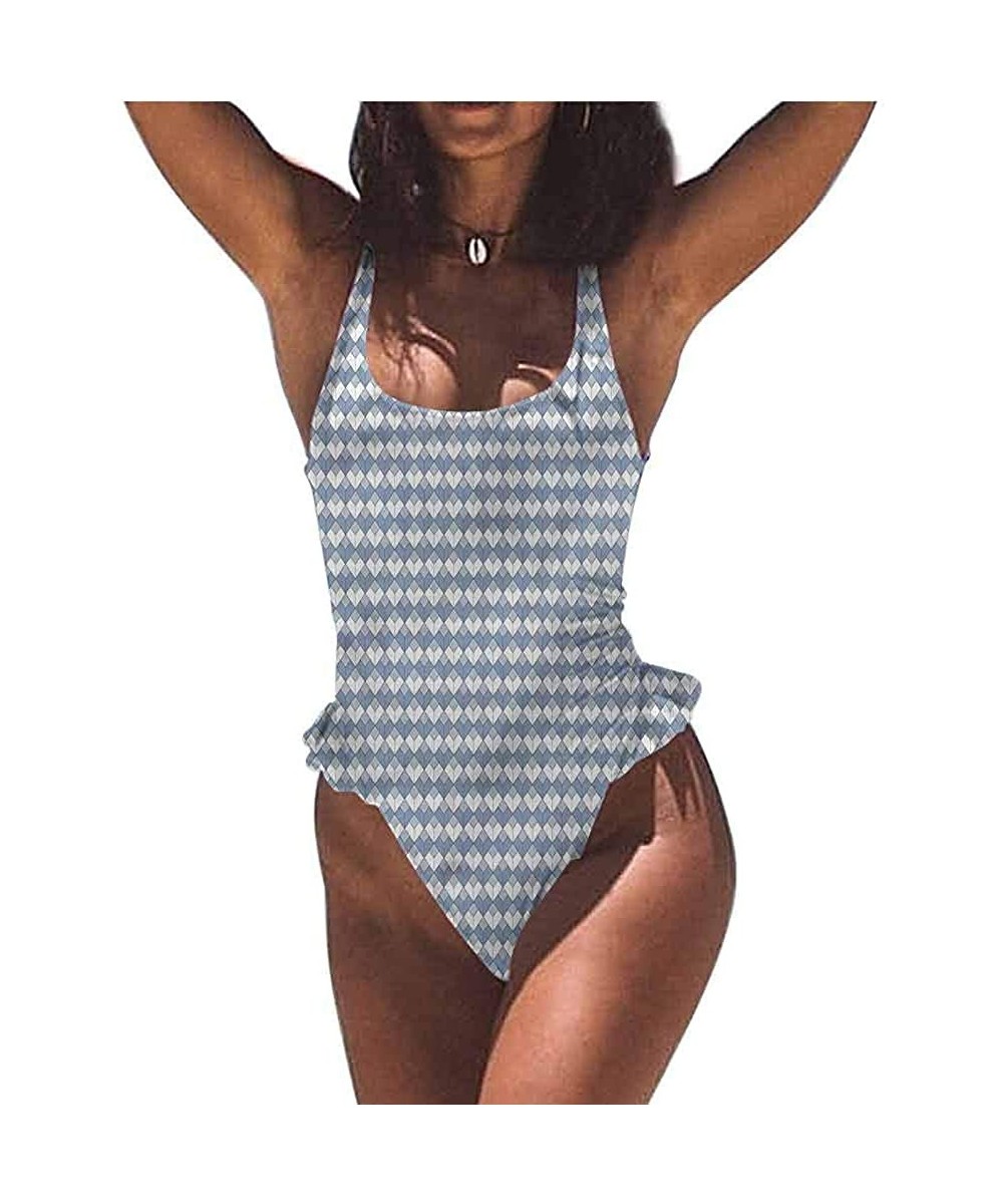 Swimwear Geometric- Diamond Form Mosaic Tiles Easy to Adjust and Stays Tied - Multi 03-one-piece Swimsuit - C019E7ME72K $34.7...