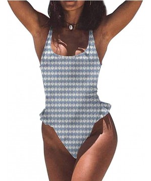 Swimwear Geometric- Diamond Form Mosaic Tiles Easy to Adjust and Stays Tied - Multi 03-one-piece Swimsuit - C019E7ME72K $34.7...