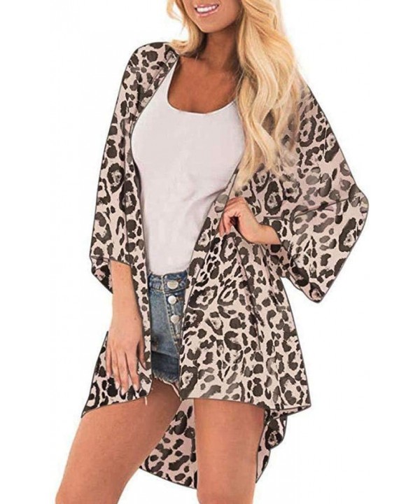 Women Tops Clearance Sales- Women Leopard Print Cover Casual Blouse Tops Kimono Bikini Cardigan Capes Cover - C918OUSAMZO $13...