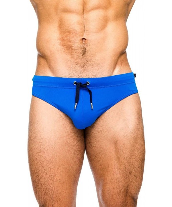 Men's Athletic Swimwear Briefs Sexy Low Rise Swimwear Underwear with Underwear Pad - Blue - C518ISRS733 $15.66-Briefs