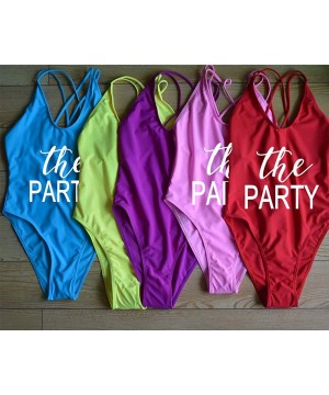 Wife of The Party Swimsuit Bridal Wifey Bride Swimming Costume Monokini Swim 90S 80S Strappy Back Personalised - Theparty-pl-...