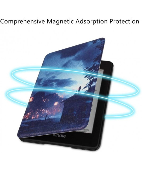 Case Kindle Paperwhite 4 2018 PU PC 360° Protective Flip Automatic Wake Up or Sleep Flower Shark Magnetic Cover 6 3 - CO18XAK...