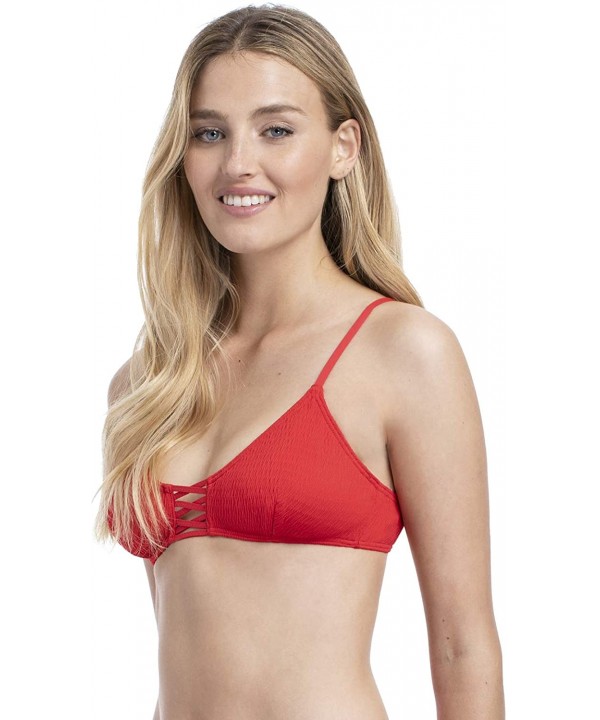 Women's Lace-Up Bikini Top - Red - CO18TN00QOQ $15.01-Tops