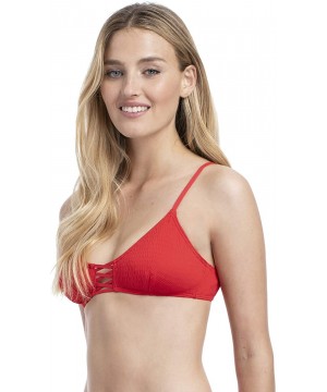 Women's Lace-Up Bikini Top - Red - CO18TN00QOQ $15.01-Tops