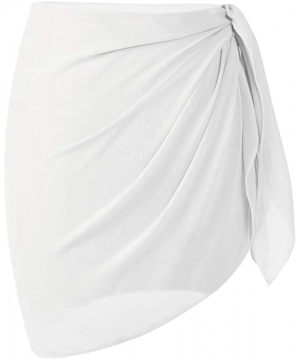 Women's Chiffon Cover Up Beach Sarong Wrap Mini Skirts Swimwear Pareo Bikini Cover-ups - A-short-white - CY18URH2EWY $10.47-C...