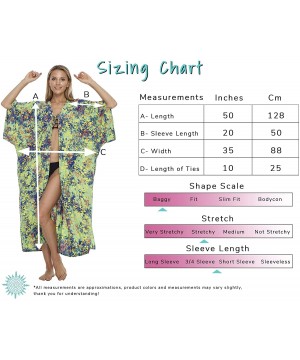 Womens Kimono Cardigan Robe Beach Cover Up Open Front Loose One Size - Green - CJ193L794G7 $40.68-Cover-Ups