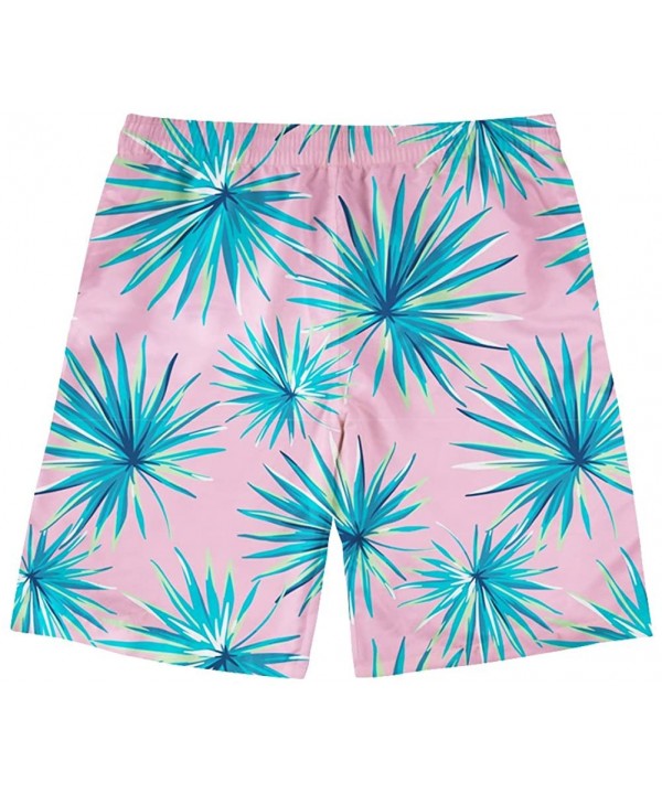 Men's Hawaiian Swim Trunk Stretch Surf Beach Shorts Quick Dry Boardshorts - Palm Leaves - CS18OSY8EWQ $30.69-Trunks