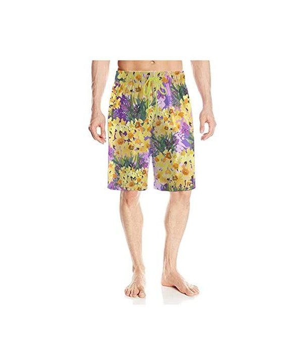 3D Print Flowers Floral Men Swim Trunks Quick Dry Beach Shorts with Mesh Lining Fashion Swimwear Shorts - Flowers Floral-6 - ...