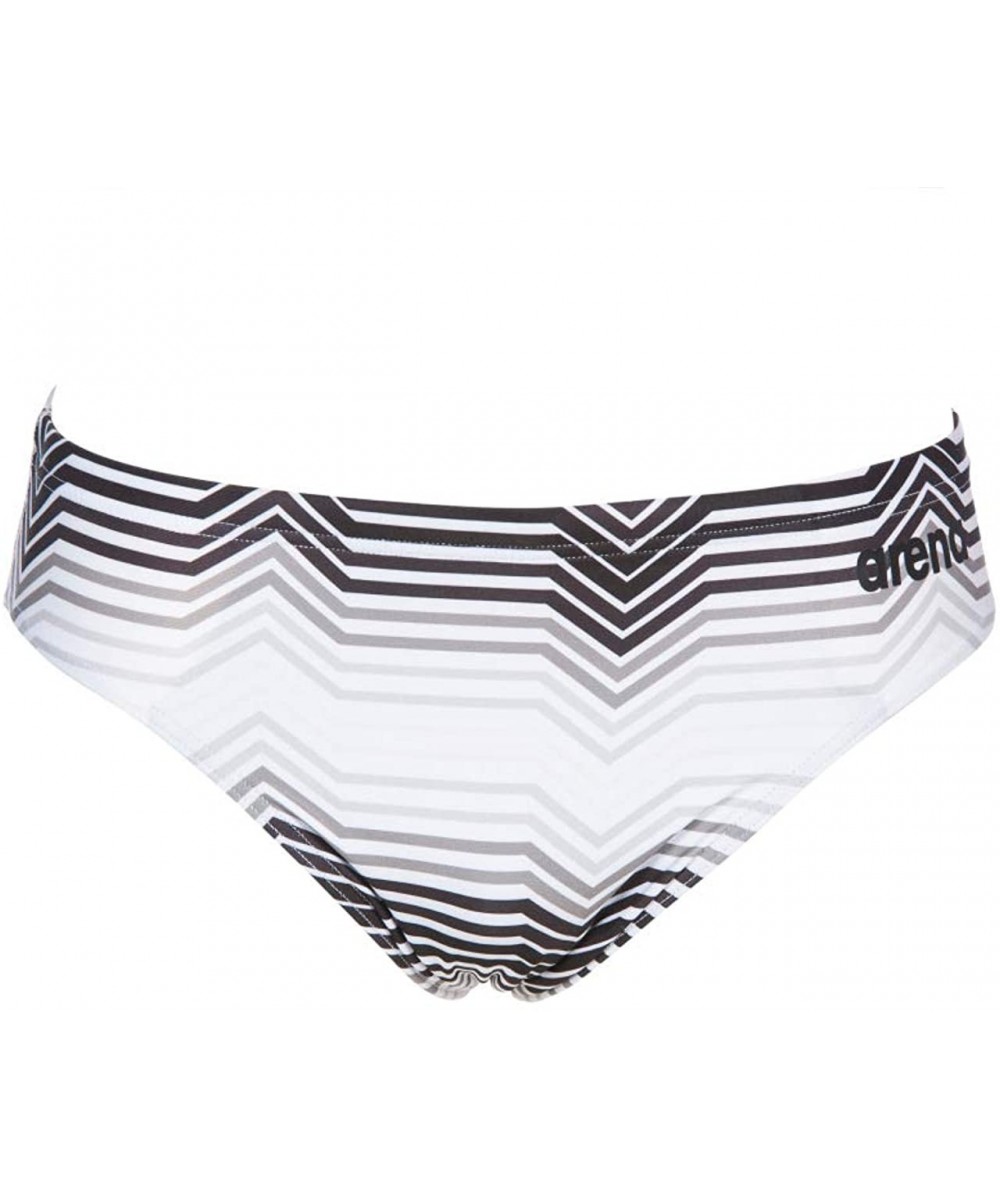 Mens Multicolor Stripes MaxLife Brief Swimsuit - Black/Grey - CM18WWUM9AI $40.14-Racing