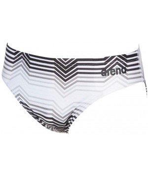 Mens Multicolor Stripes MaxLife Brief Swimsuit - Black/Grey - CM18WWUM9AI $40.14-Racing