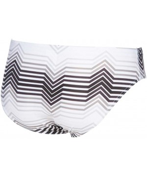 Mens Multicolor Stripes MaxLife Brief Swimsuit - Black/Grey - CM18WWUM9AI $40.14-Racing