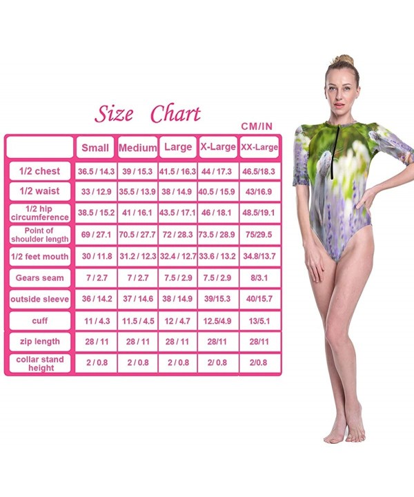 Women's One Piece Short Sleeve Rashguard Surf Swimsuit Rat in Lavender Bathing Suit - 3d Print - CP19DW47WYK $30.26-Rash Guards