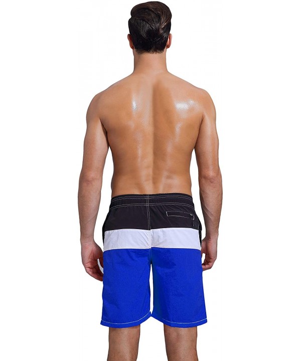 Men's Colorful Swim Trunks Beach Shorts Pockets with Mesh Lining - Blue - CZ18RNT9H6E $23.59-Trunks