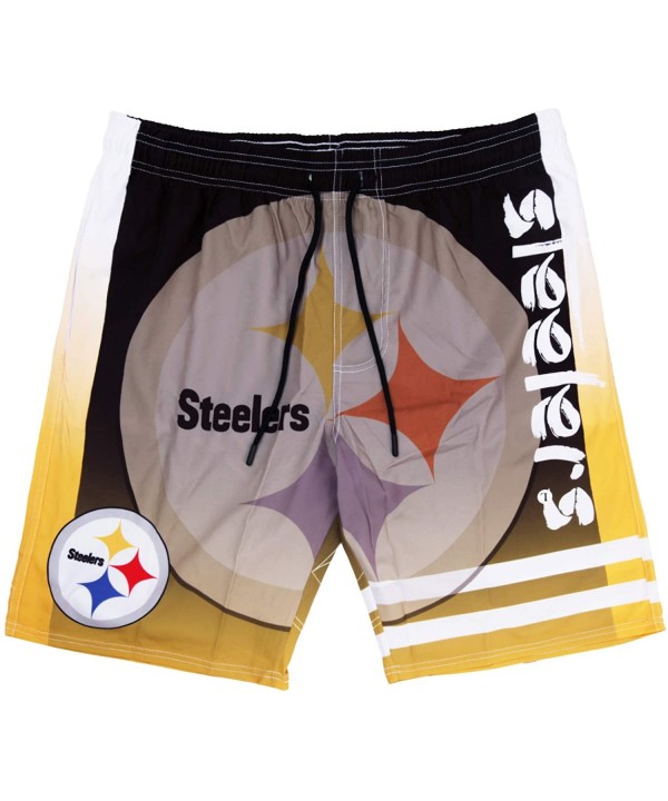 Mens Swim Shorts Training Quick Dry Shorts Athletic Shorts Swim Trunks for Men - Steelers - CV190MRTCDL $21.30-Board Shorts