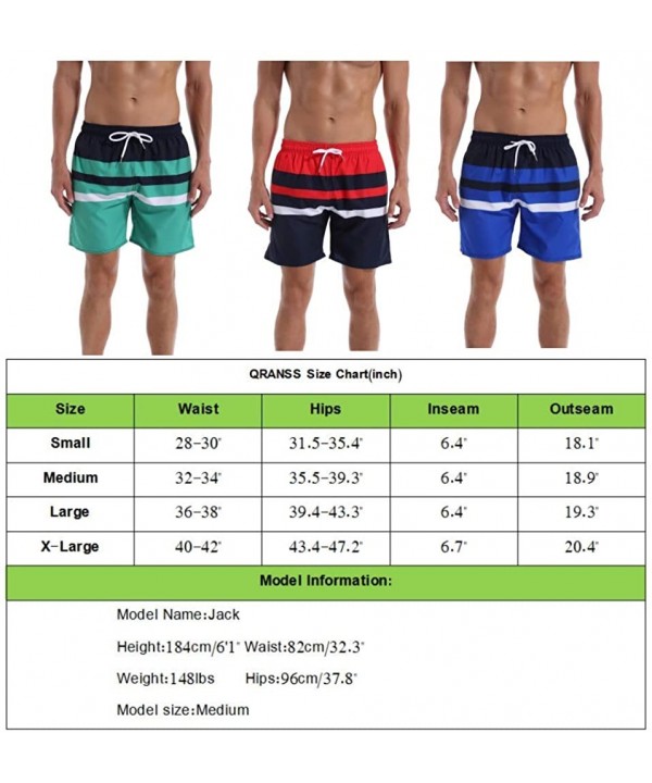 Mens Board Shorts Surfing Swimming Bathing Suit Slant Color Splice Quick Dry Swim Trunks - Redstripes - C718HIKG42T $17.98-Tr...