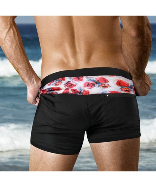 Sexy Swimsuit Mens Swimming Trunks Fashion Beach Shorts Sexy Bodybuild Gradient Trunks Low Waist Breathable Briefs - A-red - ...